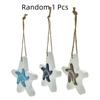 1 Pcs Marine Style DIY Home Decorative Wooden Small Fish Seahorse String Wall Hangings Starfish Dolphin Pendant Random Color
