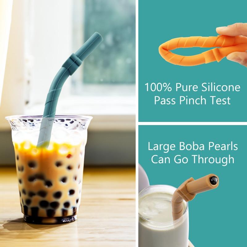 10/5/1Pcs Reusable Silicone Straws Set 15.5Cm Extra Long Flexible Straws Baby Feeding Straw Kitchen Bar Girl Cup Accessories