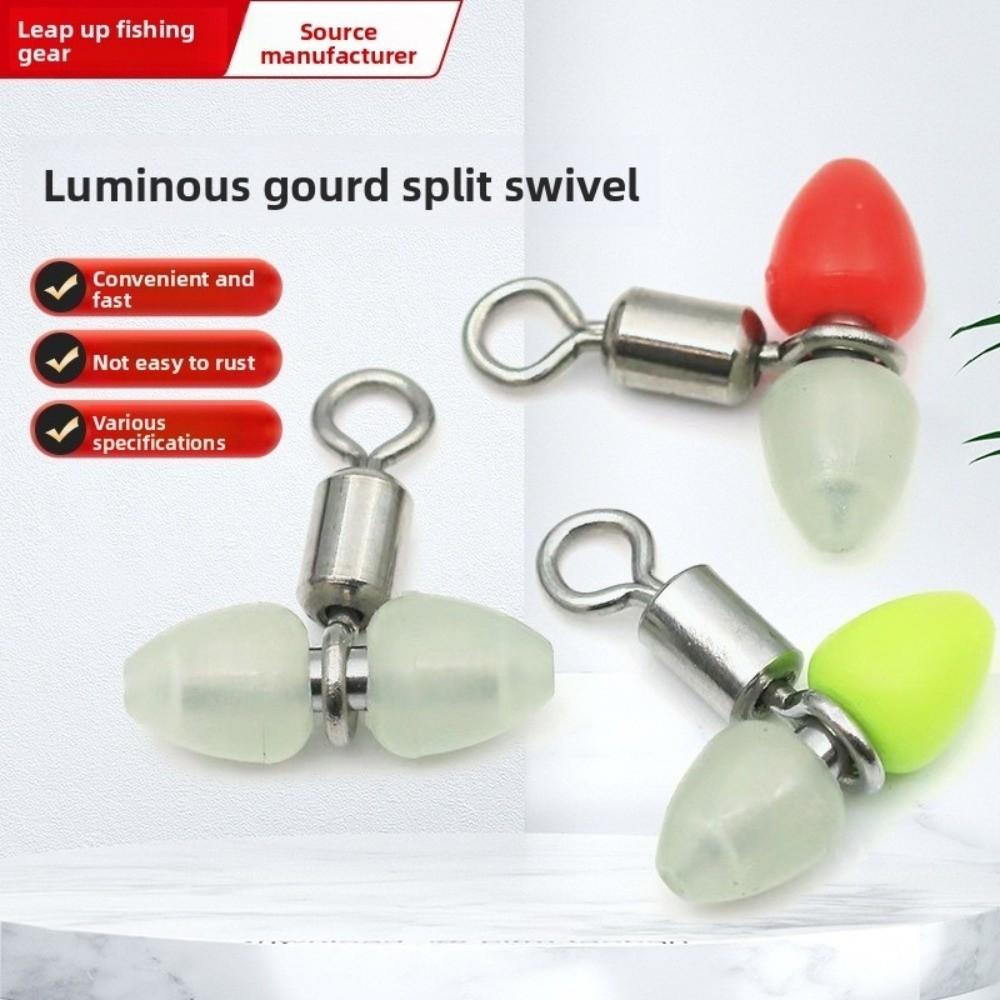 Rolling Design 3-Way Fishing Swivels Luminous Feature T-Shape Swivels  Outdoor Sports