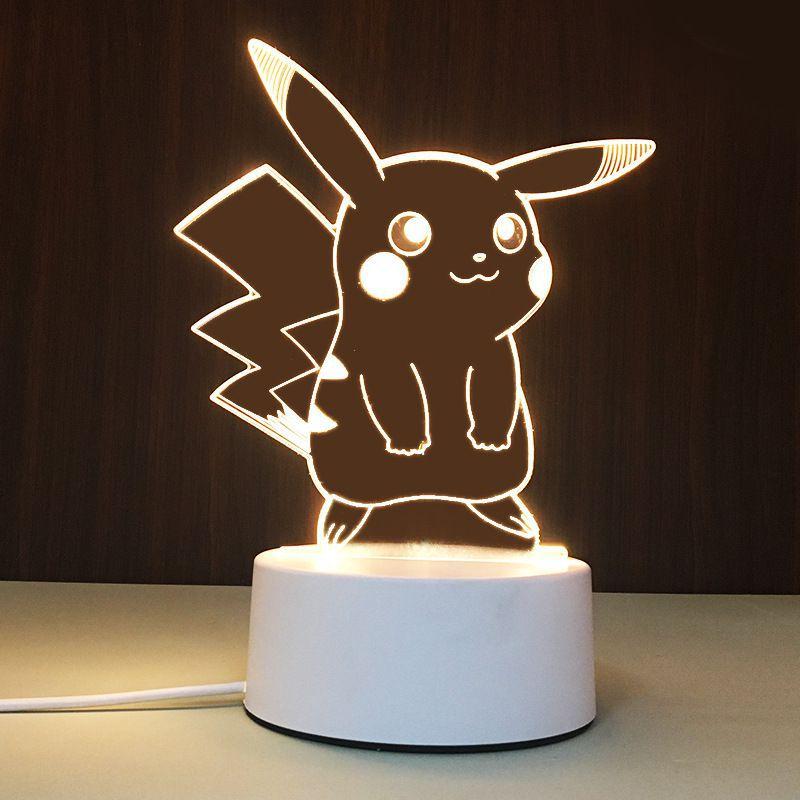 

Лампа 3d Акрил Usb Светодиодные Ночники Рождество Рождество День рождения Украшения Подарки Pikachu