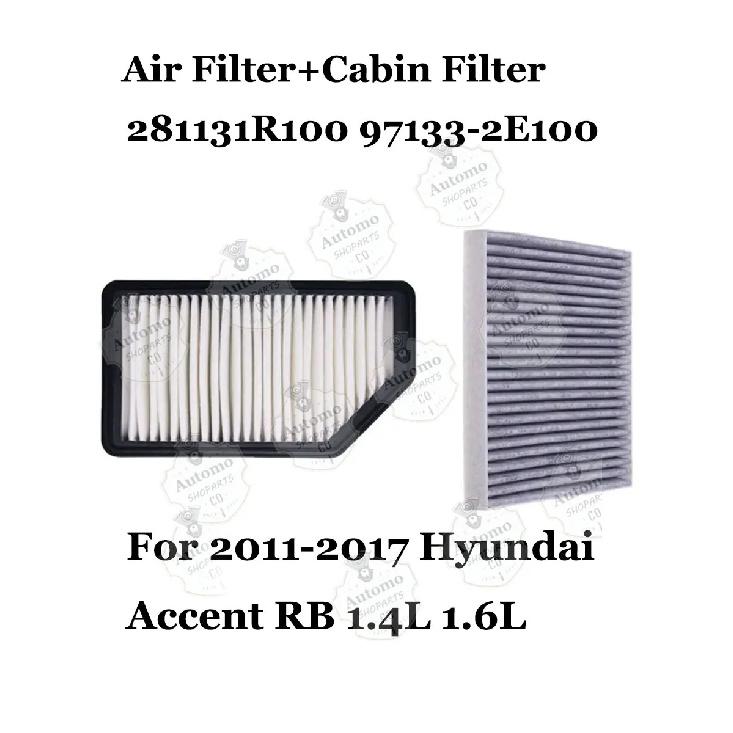 Air Filter+Cabin Filter For 2011-2017 Hyundai Accent RB 1.4L 1.6L 281131R100 97133-2E100