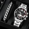 Geneva Calendar Men's Steel Band Watch - Fashionable Business Design