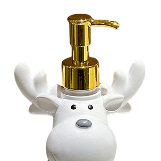 Dispensing Bottle Deer Santa Claus Snowman Design Soap Container Water-Absorbing Anti-Slip Bottom Shower Gel Bottle
