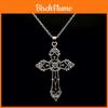 Gotische Kreuz-Anhänger-Halskette Für Frauen Mit Legierungskette Und Geometrischem Design
