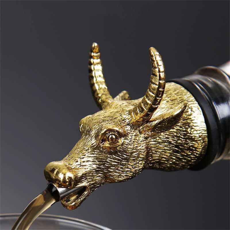 Wine Pourer Deer Elk Lion Wine Stopper Stainless Steel Bartender Tool Deer Head Wine Mouth Wedding Party Bottle Stoppers