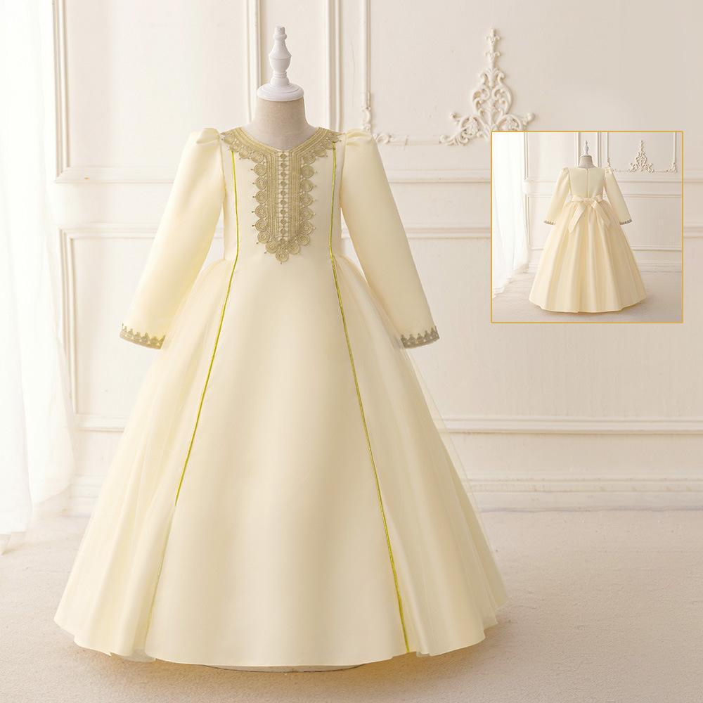 Elegancka haftowana suknia wieczorowa dla dziewcząt - inspirowana Dubajem i Turcją