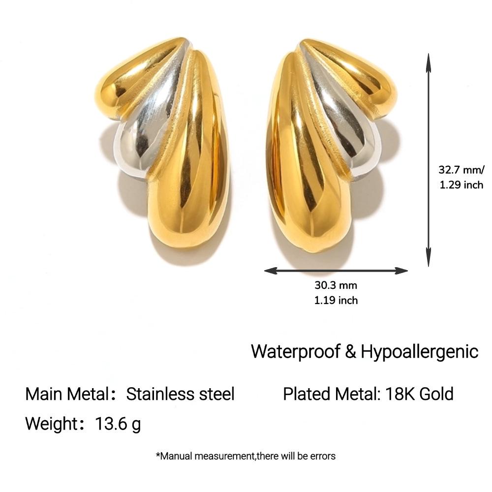 Yingtai 18K Gold Stainless Steel Stud Earrings with Vacuum Electroplating