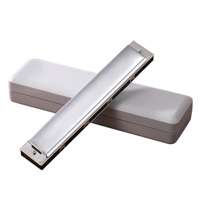 24-Hole Professional Harmonica for Beginner, Diatonic Double Tremolo Harmonica Fit for Adults Music Student Teacher Gift