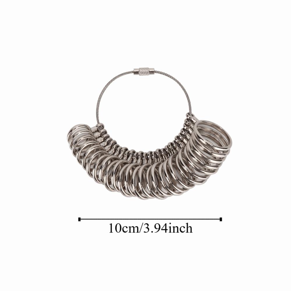 Clear Reading Ring Sizer Silver Measuring Tool Precision Ring Mandrel Ring Measurement