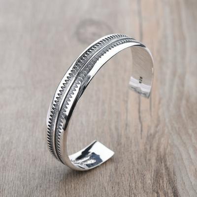 Novinka Módní Pila Zub Design Thajské Stříbro Dámský Náramek Pro Styl Indiana Dárek k Narozeninám Bez Vyblednutí