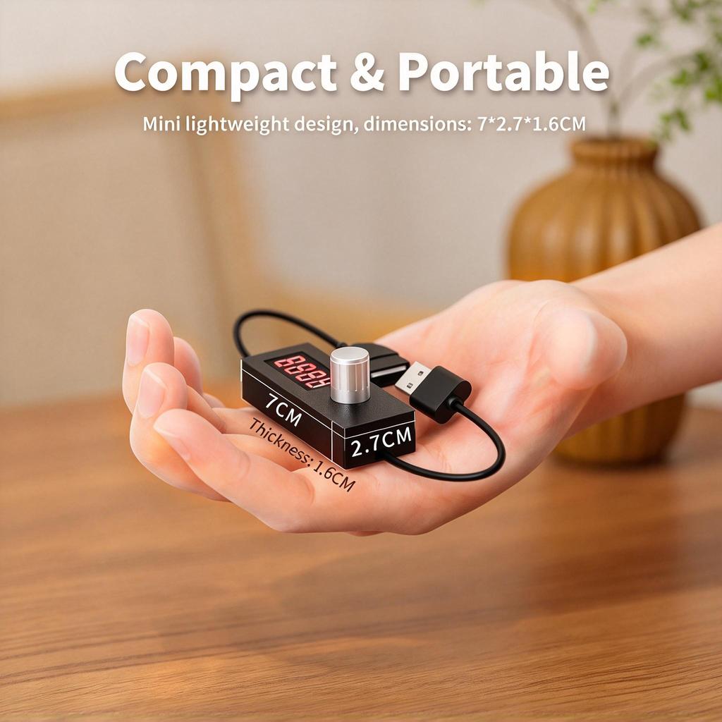 USB 24H Timing Power Off Switch, Adjustable Countdown Timer, Auto Power Cut Off for USB Charger, Desk Lamp, Fish Tank Equipment