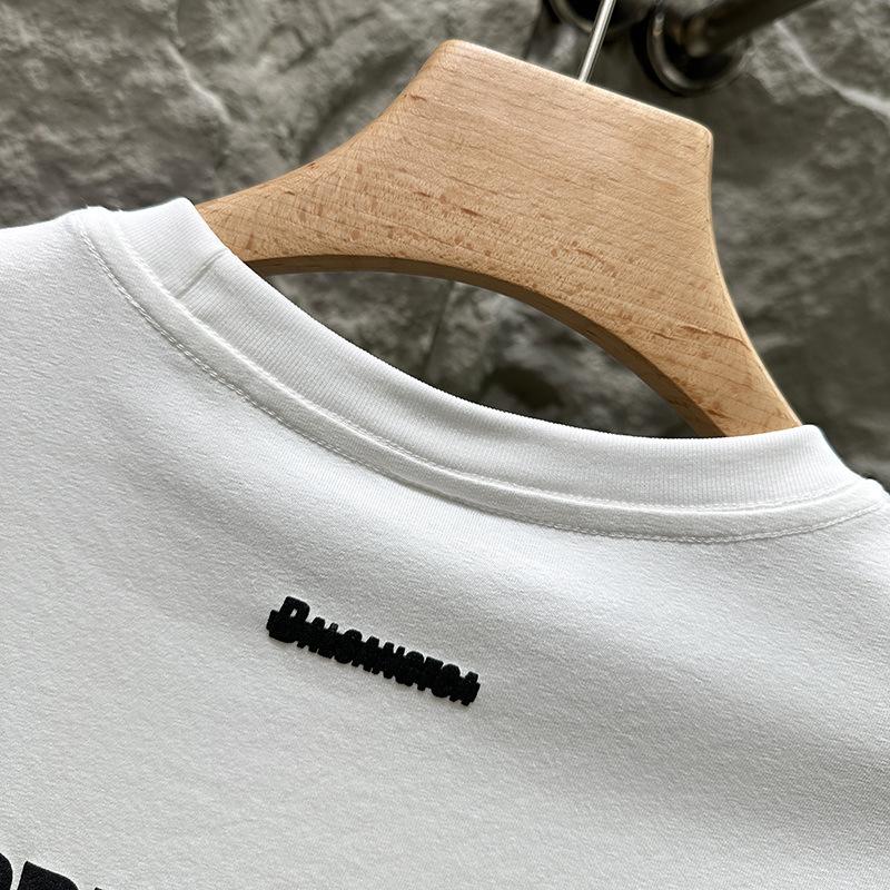 Summer Short-sleeved Men's Printed High-string High-density Combed Cotton Short T-shirt Short T-shirt