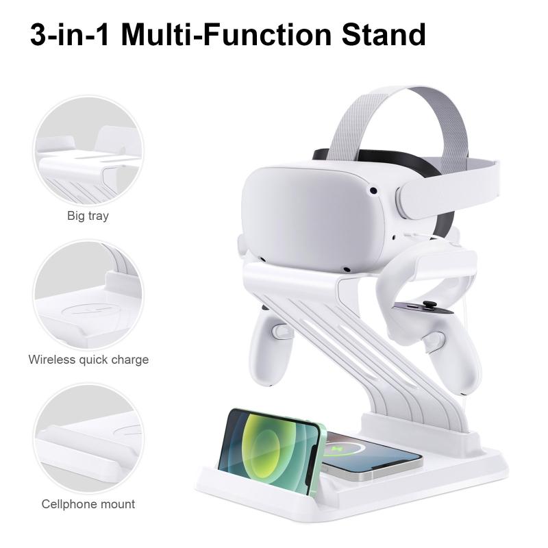 VR esktop Mount for   2 Headset Wireless Phone Charger Phone Mount Cellphone Quick Charger