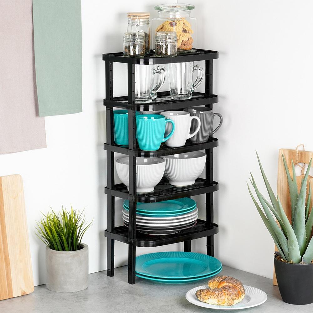 Black Kitchen Shelf 31X22X14.5 / 11.5 Cm 5 Pcs.