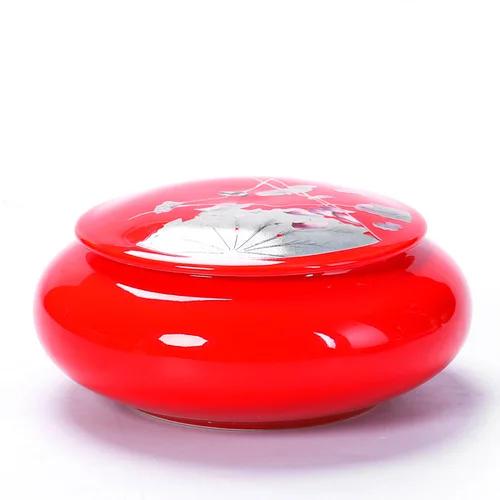 

Керамический чайник с крышкой, свадебный подарок, красный, золотой дракон, зеленый чай, конфеты, китайская медицина, герметичный контейнер для хранения, коробка для хранения чайных пакетиков