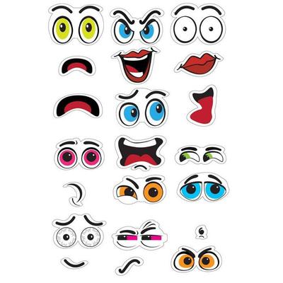 Face Stickers from 1 To 4 Cm 42 Pieces