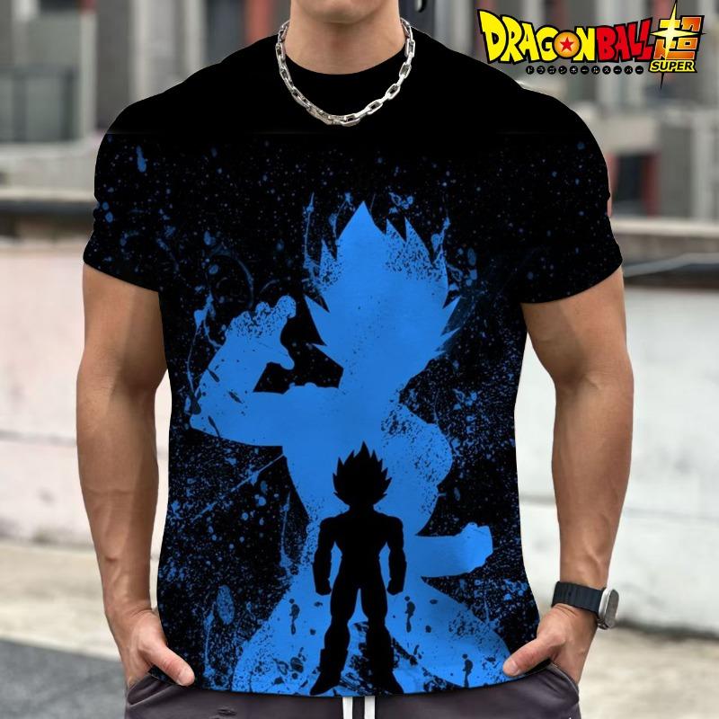 2026 Summer Dragon Ball Retro Fitness T-shirt Men s Oversized 3D Printed XXS