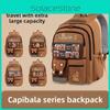Nylon Childrens Backpack Featuring Capybara Cartoon Pattern Classroom School Bag