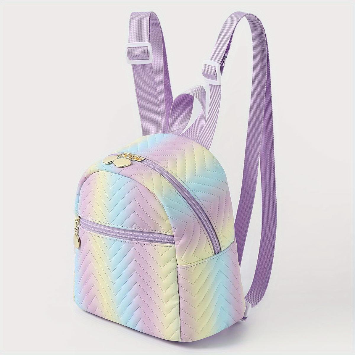 Lightweight Mini Backpack for Women - Chic Ombre Daypack with Adjustable Straps Perfect for School College and Casual Outings Travel 850₽