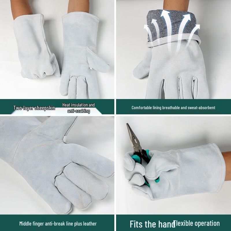 Jinsu Extended Thick Sheepskin Welding Gloves