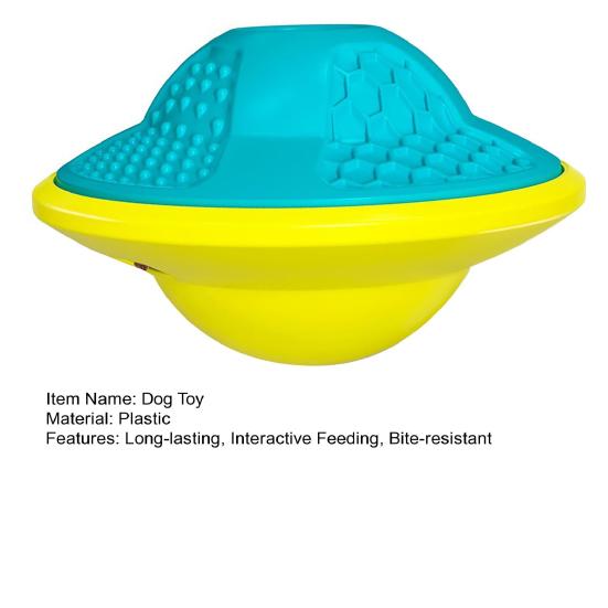 Dog Chew Toy Flying Saucer Pet Treat Dispenser Puzzle Toy Bite-Resistant Interactive Feeding Puppy Enrichment Toy for Indoor Dogs Training