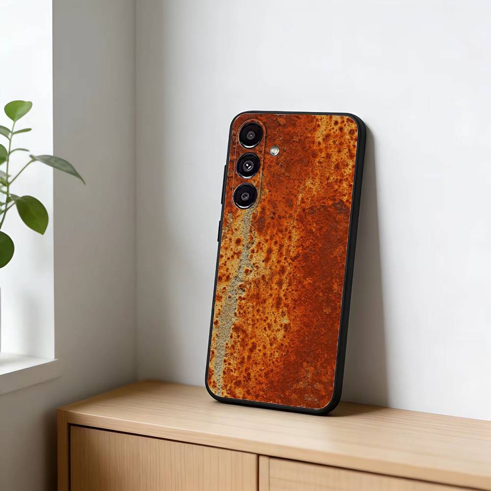 Retro Rust D-Design Phone Case For Samsung Galaxy A13,21s,22,31,32,52,53,71,72,73,Soft Black Cover