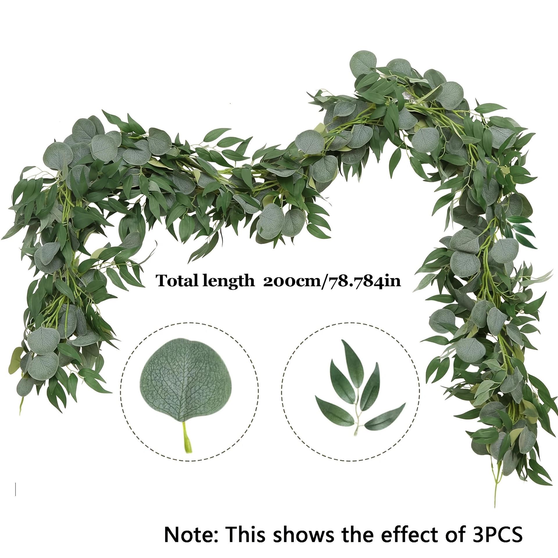 

Artificial Eucalyptus Leaf Vine, Eucalyptus Artificial Fake Flower Vine Home Decoration Wedding Background Green Plants