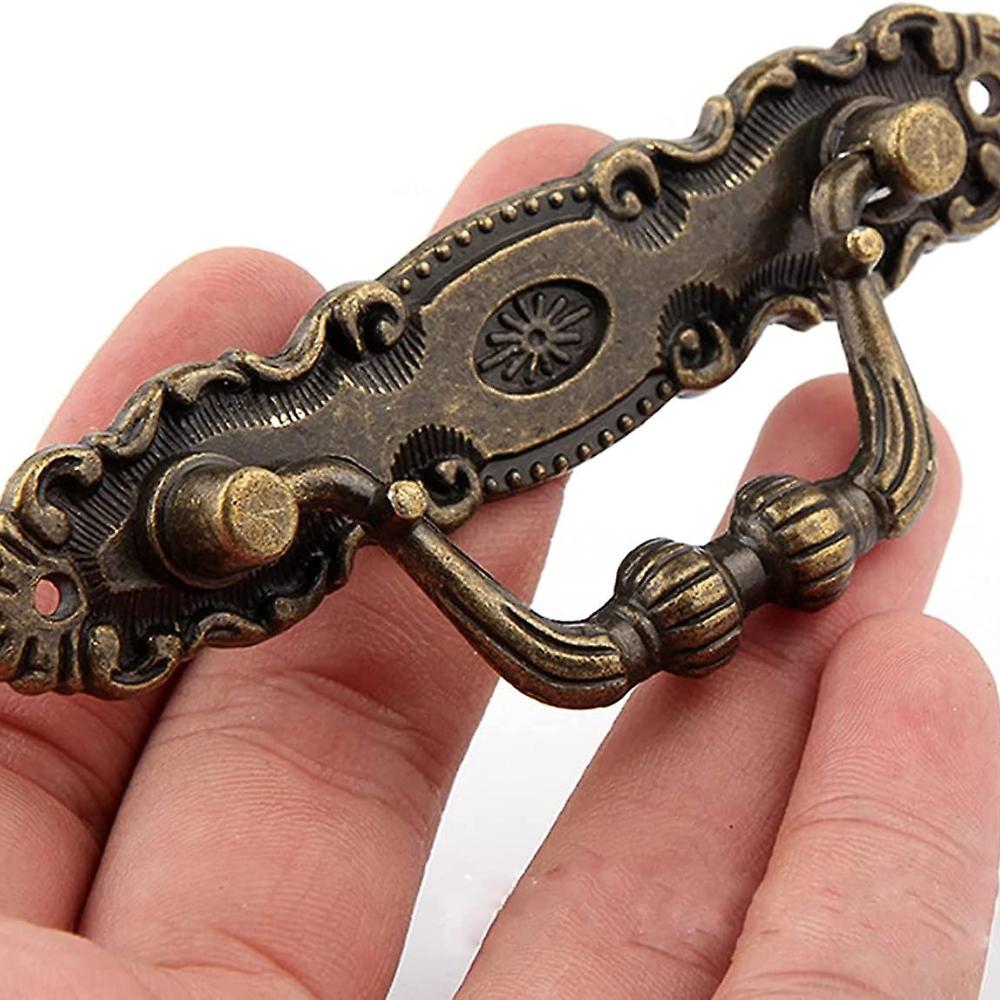 6 Pieces Vintage Zinc Alloy Drawer Pulls, Come With 12 Screws, Zinc Alloy Cabinet Handle, For Furniture Cupboards, Cabinets, Dressers, Wooden Boxes