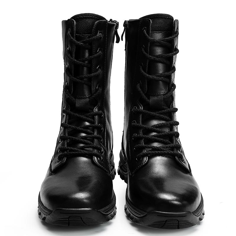 Luxury Man Genuine Leather Motorcycle Boots Winter Short Plush Warm High Top Boots Outdoor Leisure Walking Shoes Big Size 37-47