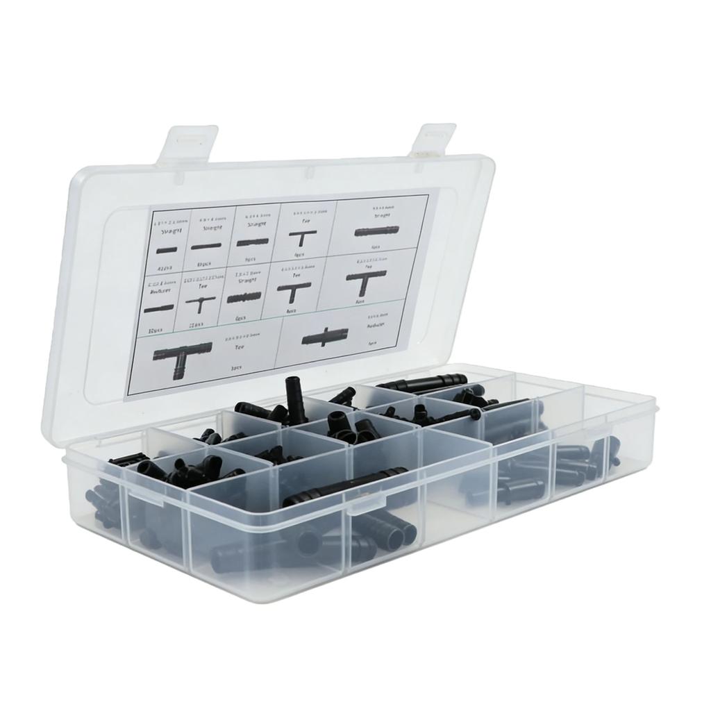 113Pcs Car Hose Connector Assortment Reducer Set Straight T Piece Connector Irrigation Dripper Watering Garden Tools