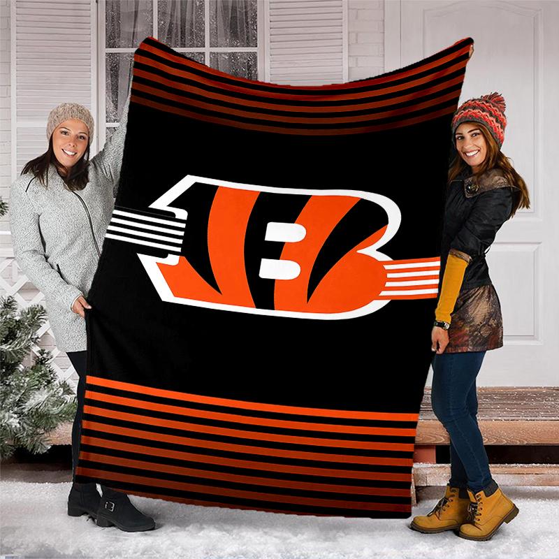 Cincinnati Bengals LOGO printed throw blanket—soft,warm;versatile blanket for all seasons—perfect as &air-conditioning throw,nap blanket