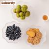 Creative Lotus Petal Glass Fruit Plate Chinese Frosted Dim Sum Dish Tray High Foot Dessert Candy Dish Appetizer Serving Platter
