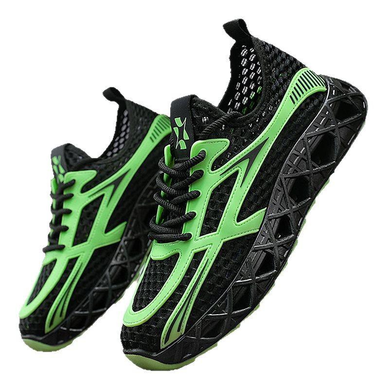 Men's Sports Shoes Fashion Casual Versatile Comfortable Breathable Lace-up Thick Sole Four Seasons Trend Mesh Shoes