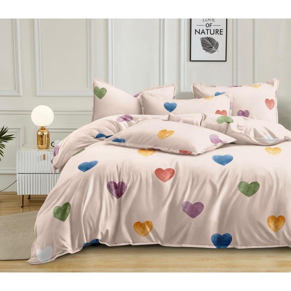 350TC Glace Cotton Wedding Comforter Set Double Bed King Size with 1 Bedsheet Flat and 2 Pillow Covers AC Duvet II 4 Pc