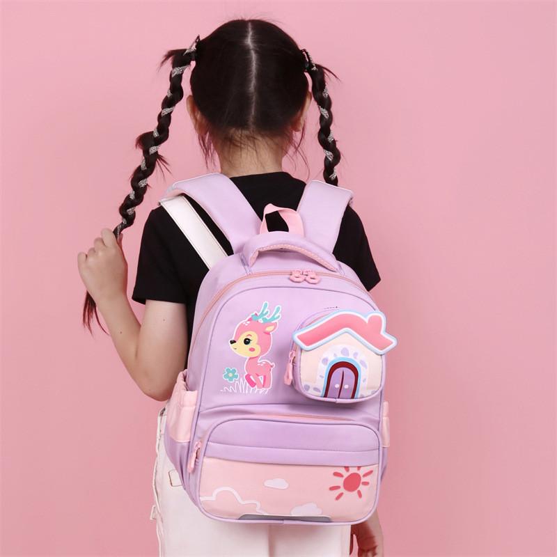 Adorable Animal Print Kindergarten Backpack For Boys And Girls 2024 Large Capacity Cute School Bag Breathable Oxford Cloth