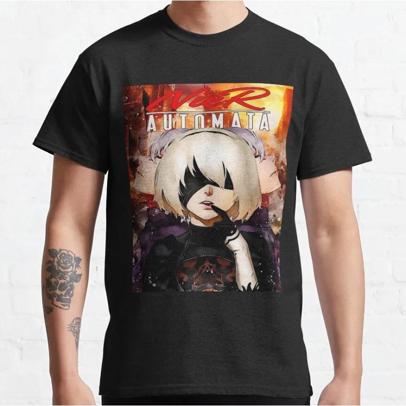 

Mens Shirt Yorha Nier Automata T Shirt 100 Cotton Tops Funny Short Sleeve Crew Neck YoRHa No 2 Type B Big Size TShirts 4XL