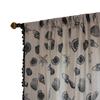 Curtain Finished American Printed Conch Semi-Blackout Kitchen Small Window Short Curtain Black Fringed Small Curtain