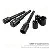 Electric Drill Hex to Square Socket Adapter Rod - 1/2" & 1/4" Drive Extension.