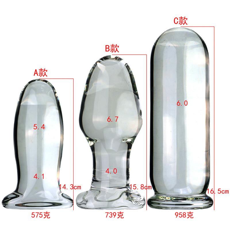Glass anal plugs, prostate massagers, dilators, dildos, thick and large size for both men and women, stimulating anal sex toys