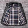 Giacca lunga da uomo in vera pelle, taglia cinese, classica, nera, in pelle di mucca, casual, in tessuto di pelle