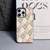 Pink Green Argyle Tea Cup Bow Lichee leather pattern Phone Case For Redmi A5 A3 A1 14C 13 12 10 9 8  K60 Ultra Shockproof Cover