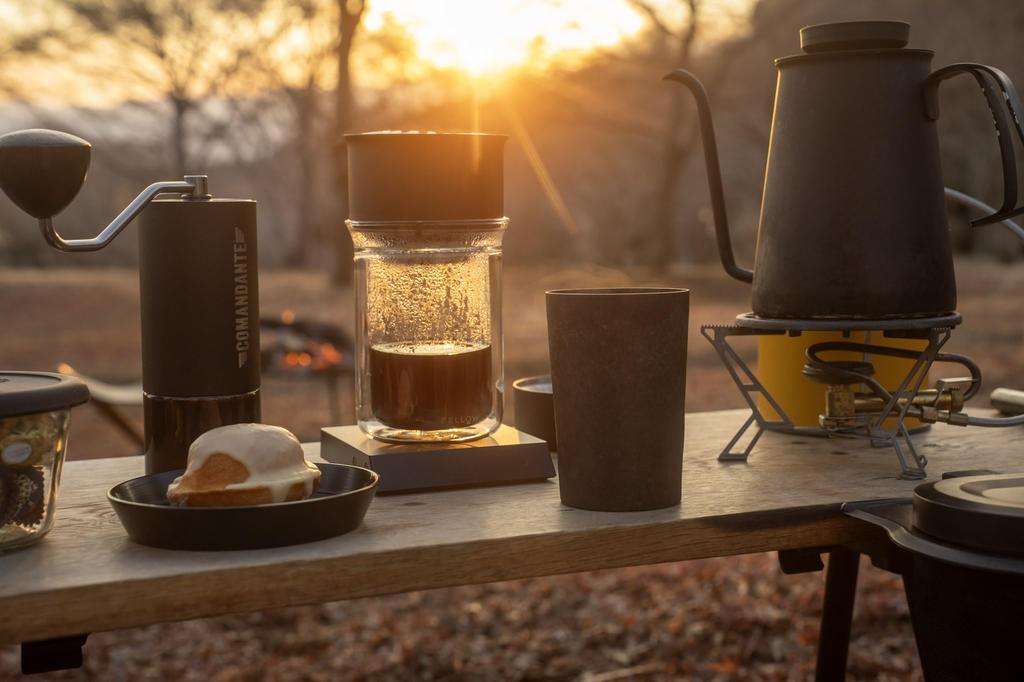 LAUGH WRINKLES X HORIE Titanium Double Tumbler "Deep Sea" 270ml, Set of 2, In Paulownia Wood Box, Kiln-Crafted, Perfect Gift for Outdoors and Camping