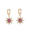 *Fashion Sun Shape Pendant Necklace Inlaid Crystal Rhinestone Ear Drop Bracelet Ring For Women Daily Party Wedding Wear Jewelry