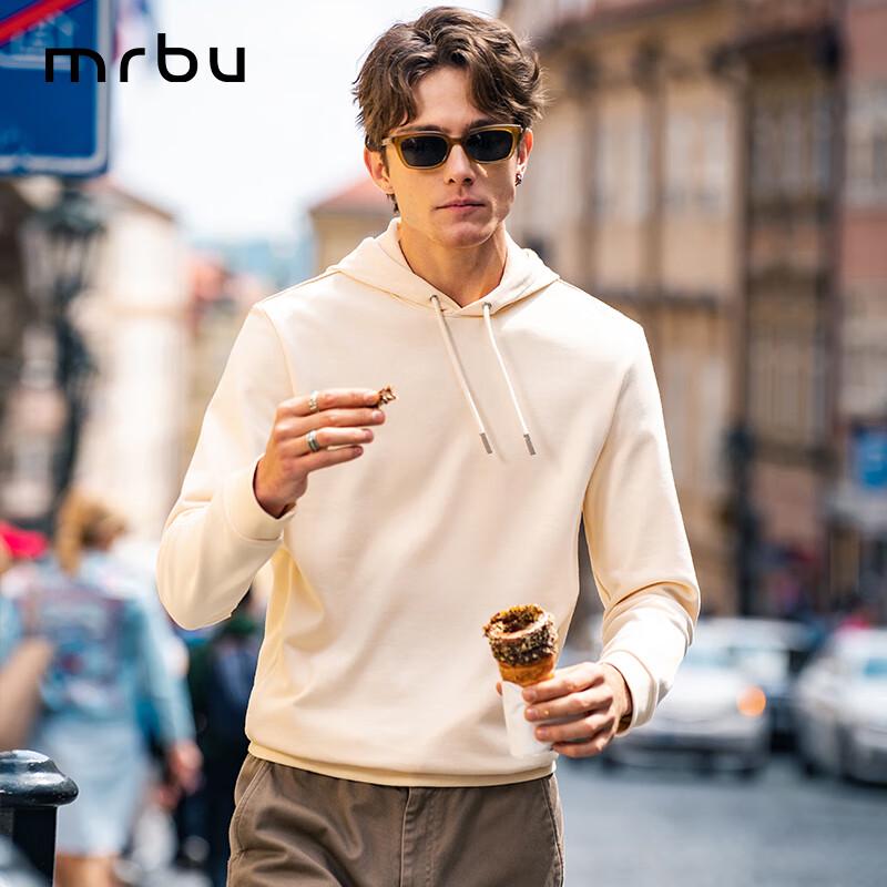 

Мужской однотонный пуловер с капюшоном на шнурке XL