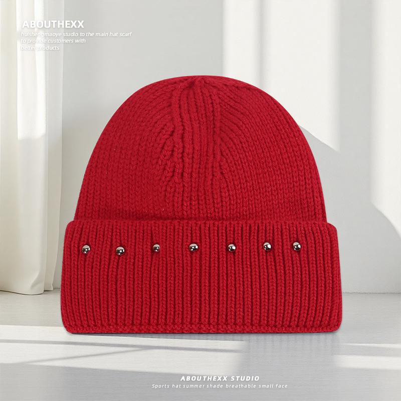 

Warm Woolen Hat for Female Couple with Large Head Circumference and Small Face Revealing Knitted Hat Outdoor Fashionable Pullover Cold Hat M（56-60cm）