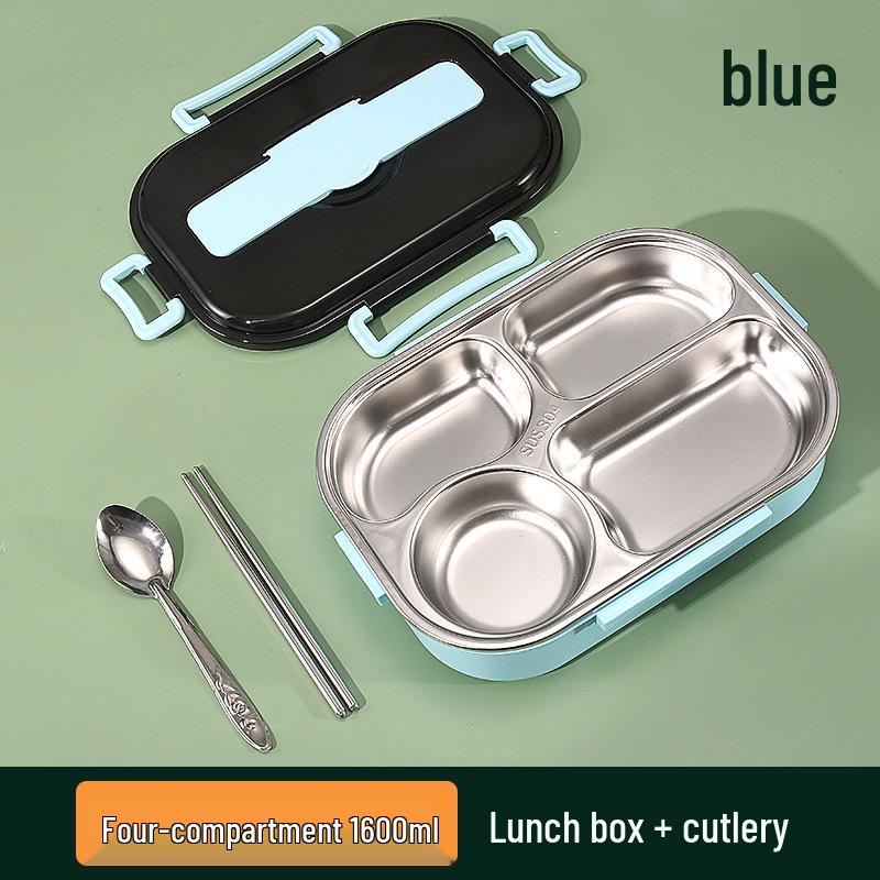 Large Stainless Steel Lunch Box with Lid and Soup Bowl, Insulated Meal Tray for Students and Office Workers