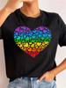 Love Heart Print Women T Shirt Summer Funny Short Sleeves O Neck  Tops Tee Female 90s Casual Fashion Clothing