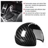 Carbon     Car Gr   Knob Cover Trim with Double Side Adhesive Tape for S 3 2014 To 2017