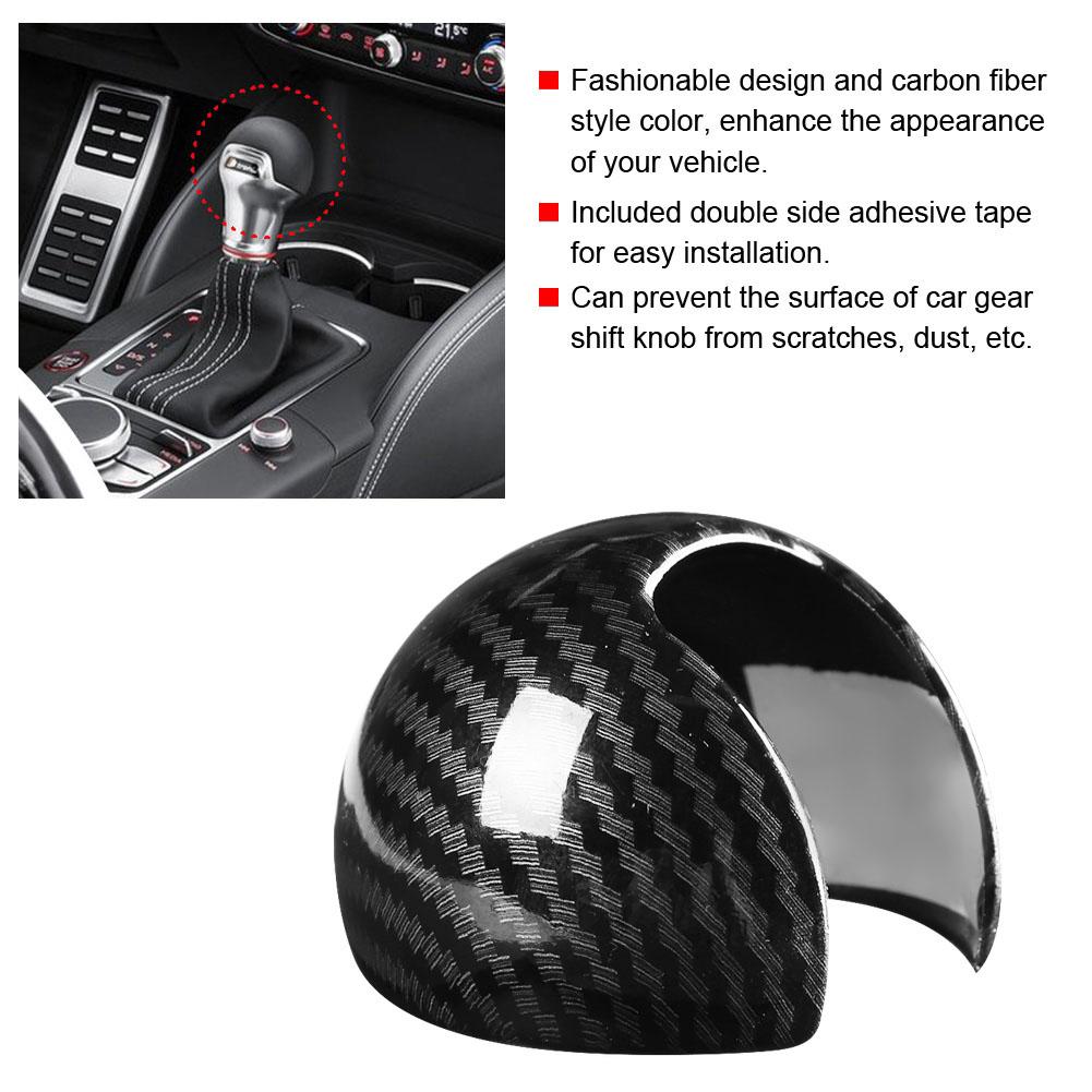 Carbon     Car Gr   Knob Cover Trim with Double Side Adhesive Tape for S 3 2014 To 2017