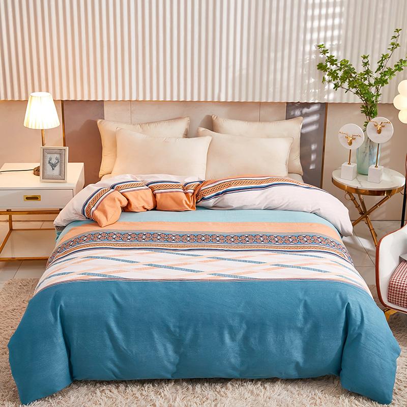 1Pc Boho Geometric Pattern 100% Cotton Duvet Cover Thicken Quilt Cover with Zipper Soft Comfortable Bedding for Kids Boys Girls